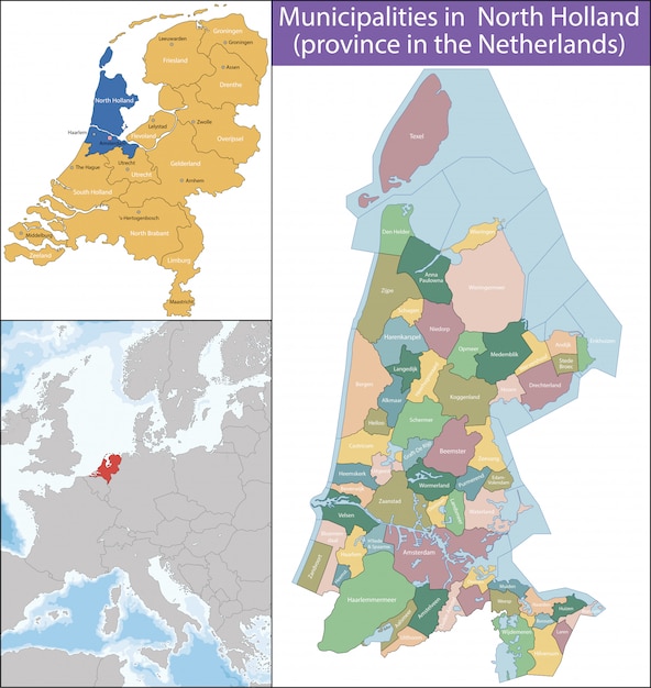 Vector holanda septentrional es una provincia de los países bajos