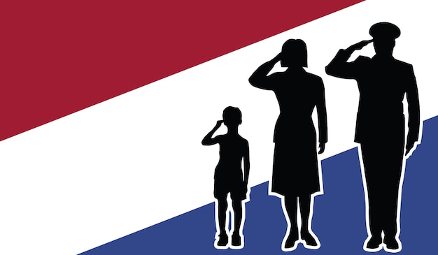 Vector holanda soldado familia saludo patriota antecedentes