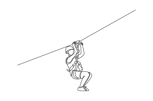 holiday on the rides concept Single line draw design Vector graphic illustration