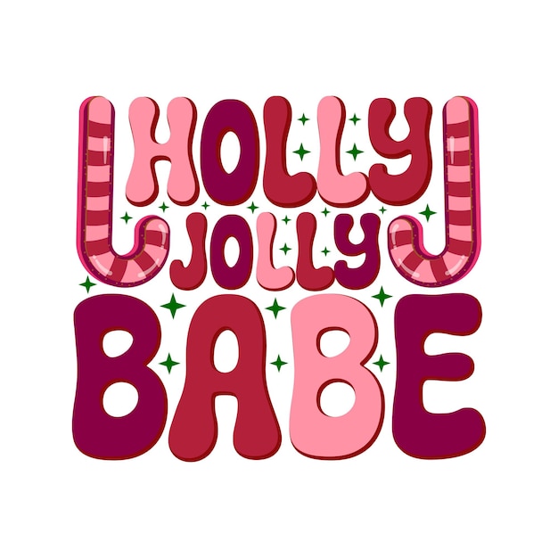 holly jolly babe navidad retro svg diseño archivo y descarga digital