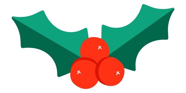 Holly, una planta navideña tradicional. Hojas verdes y frutos rojos. Símbolo del Año Nuevo.