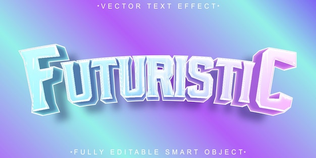 Holo de dibujos animados vectorial futurista totalmente editable objeto inteligente efecto de texto