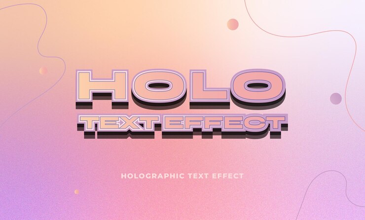 HOLOGRAFICO Vector de efecto de texto estilo de texto moderno efecto de texto editable