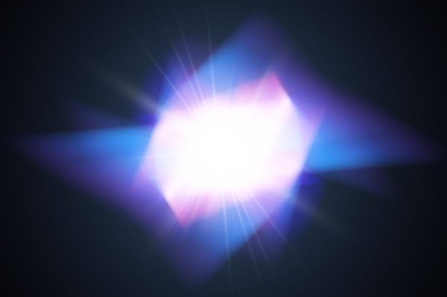 Holograma bokeh brillante de cristal de estrella ligera Conjunto de efectos de color transparente
