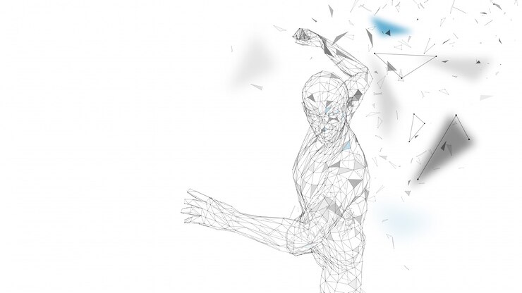 Vector el hombre abstracto conceptual está haciendo el sacador de gran alcance.