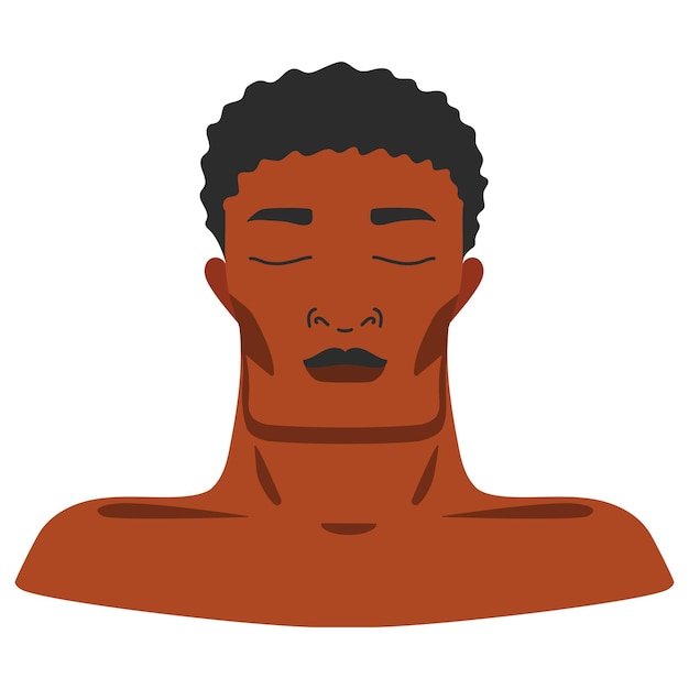 Hombre afroamericano abstracto con piel negra