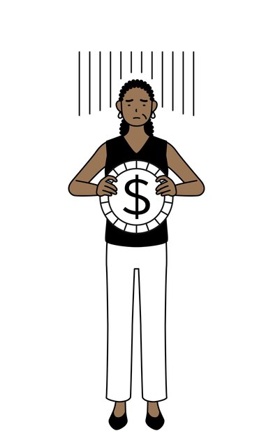 Hombre afroamericano una imagen de pérdida de cambio o de depreciación del dólar