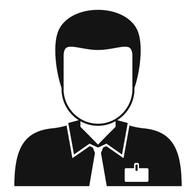 Hombre, agente inmobiliario, icono, simple, ilustración, de, hombre, agente inmobiliario, vector, icono, para, diseño telaraña, aislado, blanco, plano de fondo