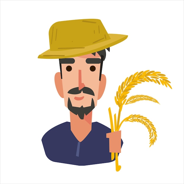 Hombre agricultor de arroz