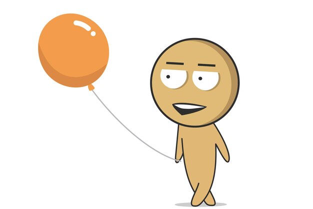 Hombre alegre caminando con un globo