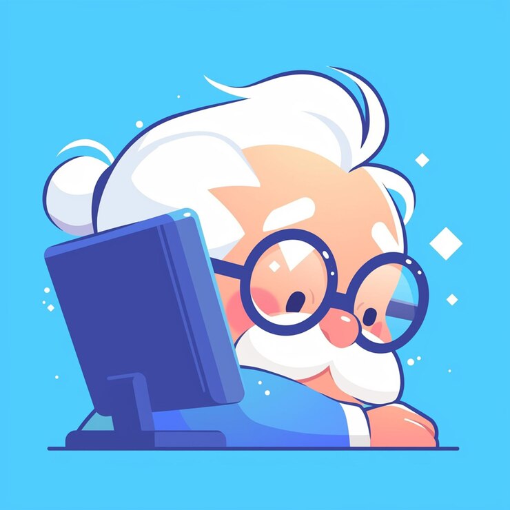 Vector hombre anciano blanco viendo la televisión.