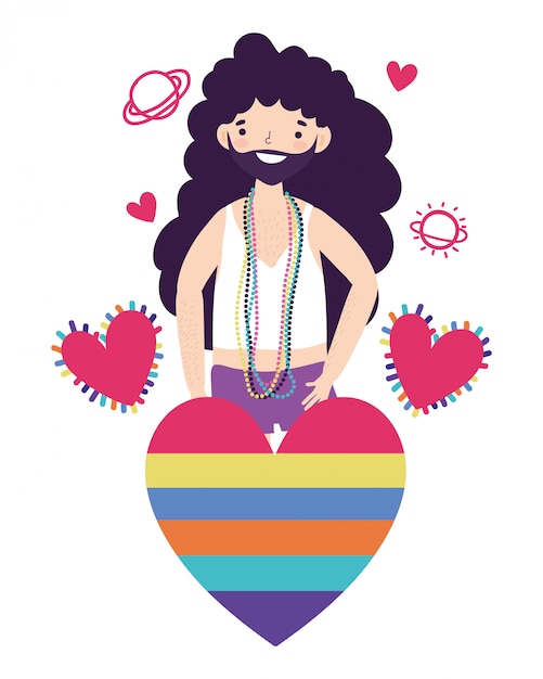 Hombre apoyando la marcha lgtbi