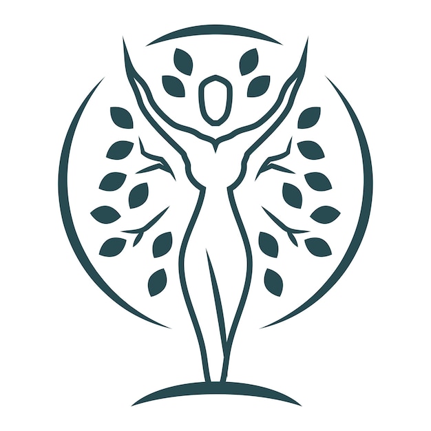 Hombre Árbol Logotipo sencillo