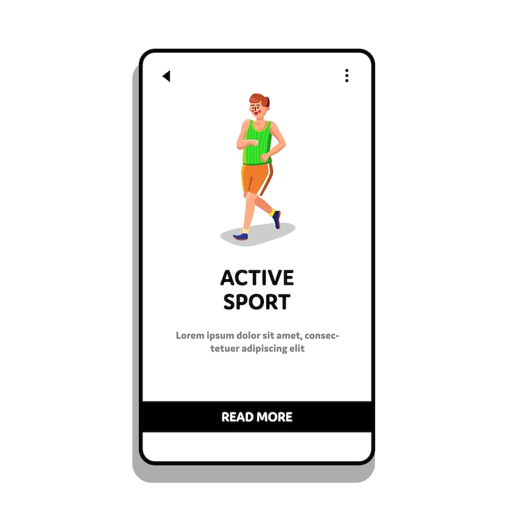 Vector hombre de atleta de deporte activo para correr o correr