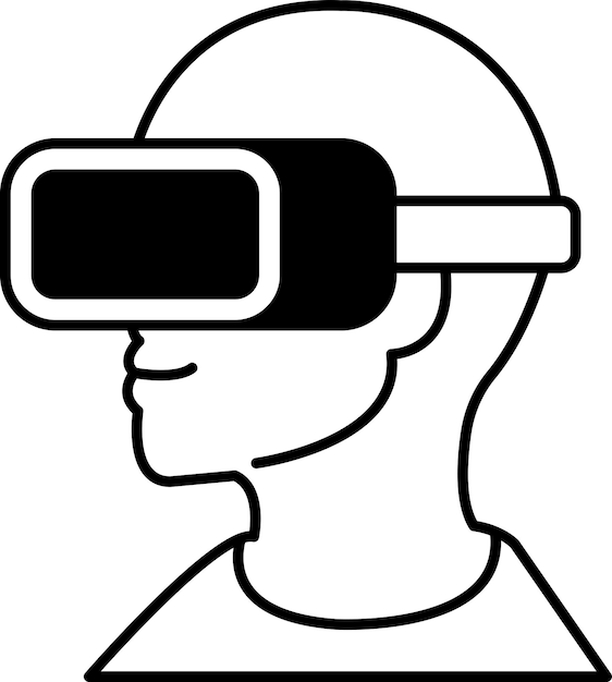 Un hombre con un auricular de realidad virtual