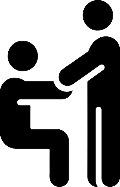 un hombre ayuda a otro hombre icono vectorial silueta de color negro fondo blanco 22