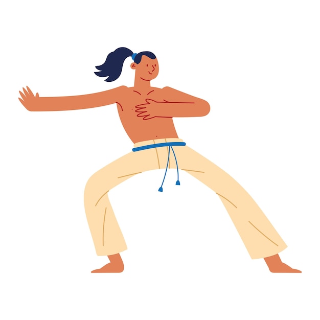 Vector hombre bailando capoeira ilustración