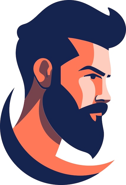 un hombre con barba y una barba está usando un color azul y rojo y naranja