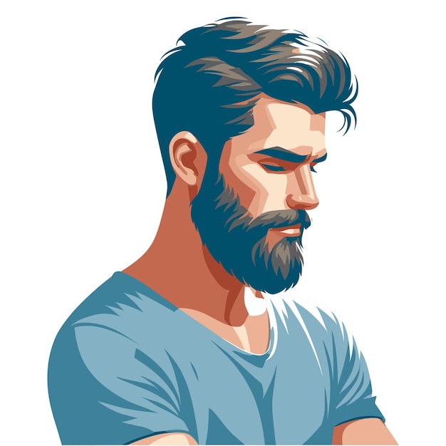 Vector hombre con barba y bigote dibujos animados hombre con barba e bigote ilustración vectorial