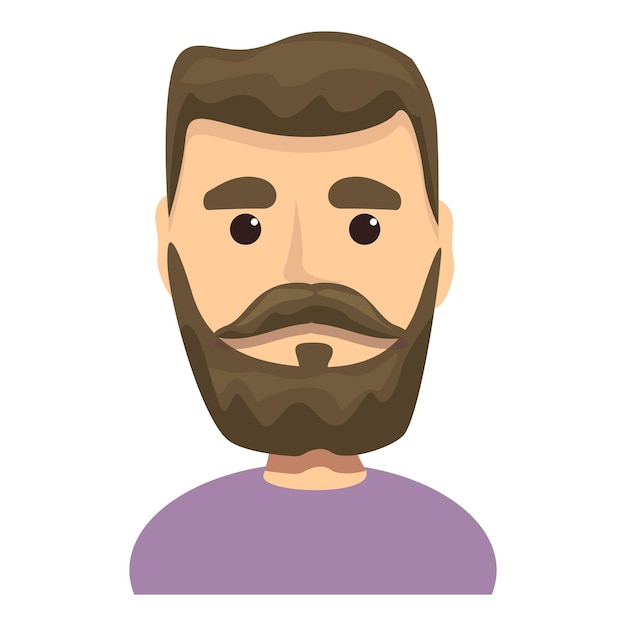 Hombre con barba y bigote icono Caricatura de hombre con barba y bigote icono vectoriales para diseño web aislado sobre fondo blanco
