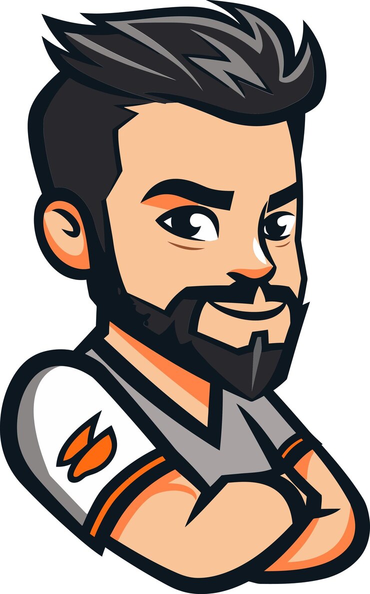 Vector un hombre con barba y una camisa que lo dice