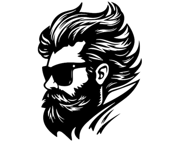 Un hombre con barba y gafas de sol vector