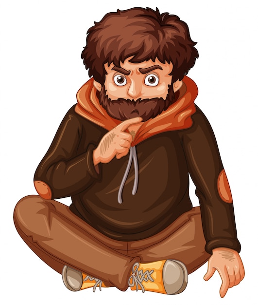 Hombre con barba marrón