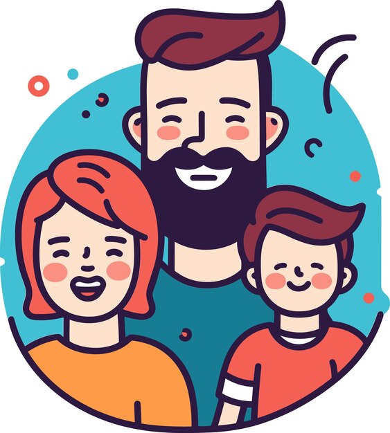 un hombre con barba y una mujer con un hombre con una camisa roja con las palabras feliz en ella