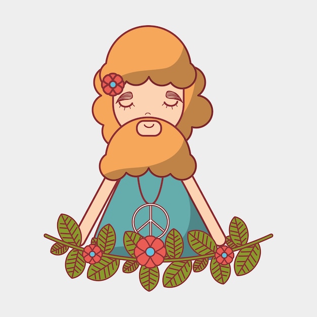 Hombre con barba paz y amor