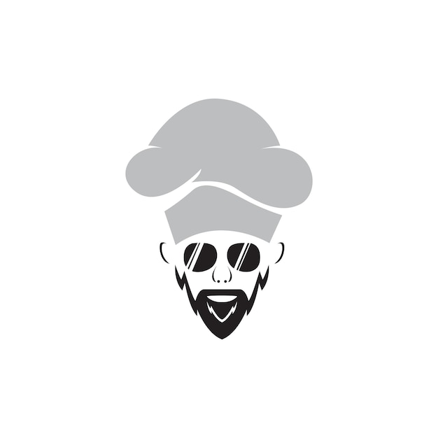 Vector hombre con barba y sombrero de chef diseño de logotipo vector gráfico símbolo icono signo ilustración idea creativa