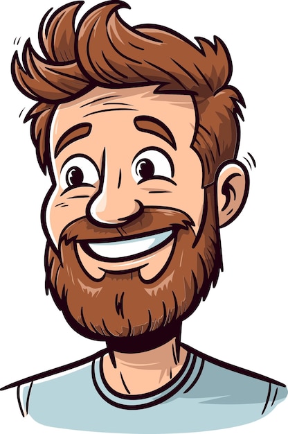Un hombre con barba y una sonrisa en su rostro.