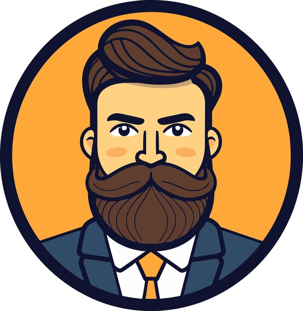 un hombre con barba y un traje con un fondo amarillo