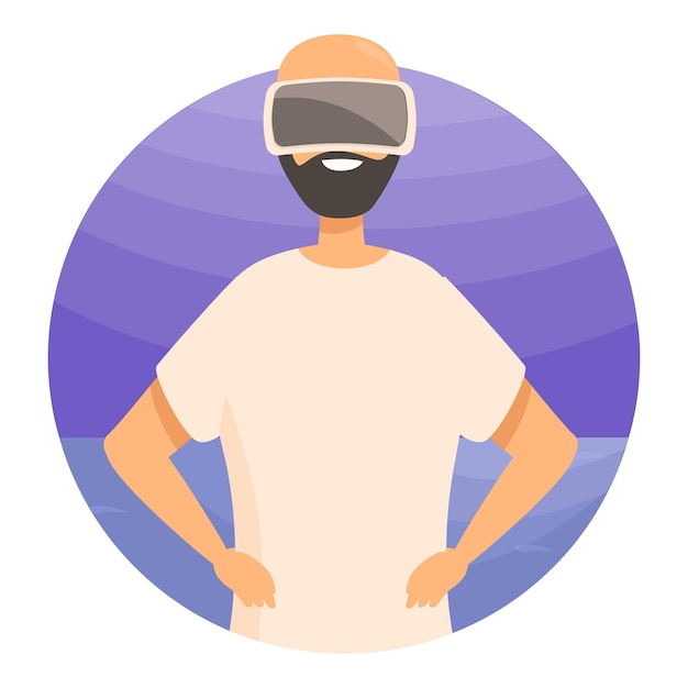Hombre barbudo con auriculares VR explorando el mundo virtual