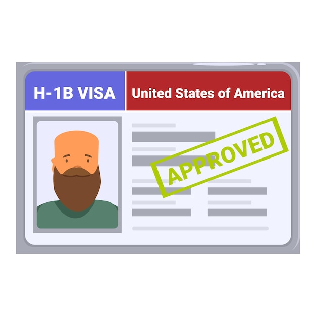 Hombre barbudo recibiendo visa H1B aprobada Estados Unidos de América