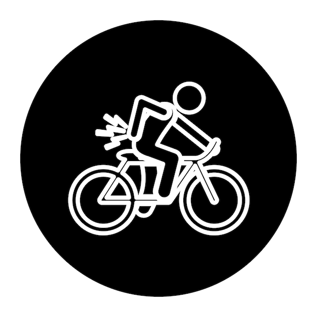 un hombre en una bicicleta con un fondo blanco que dice ciclismo
