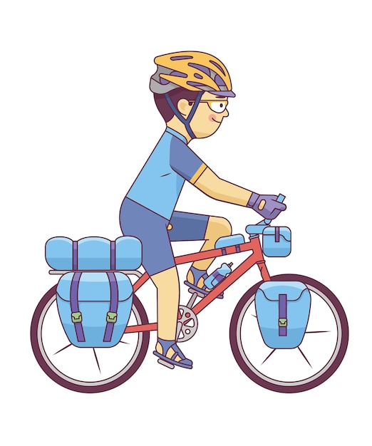 hombre con bicicleta de gira