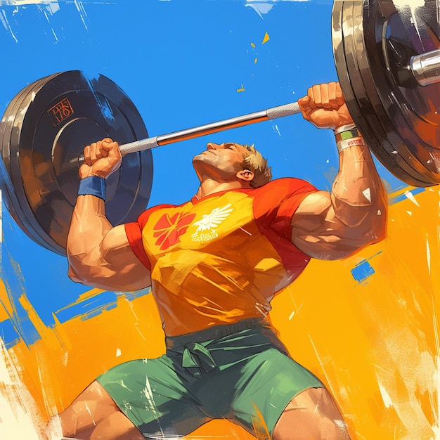Vector un hombre bielorruso está levantando pesas