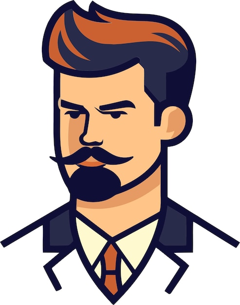 un hombre con bigote y una corbata que dice el nombre del hombre