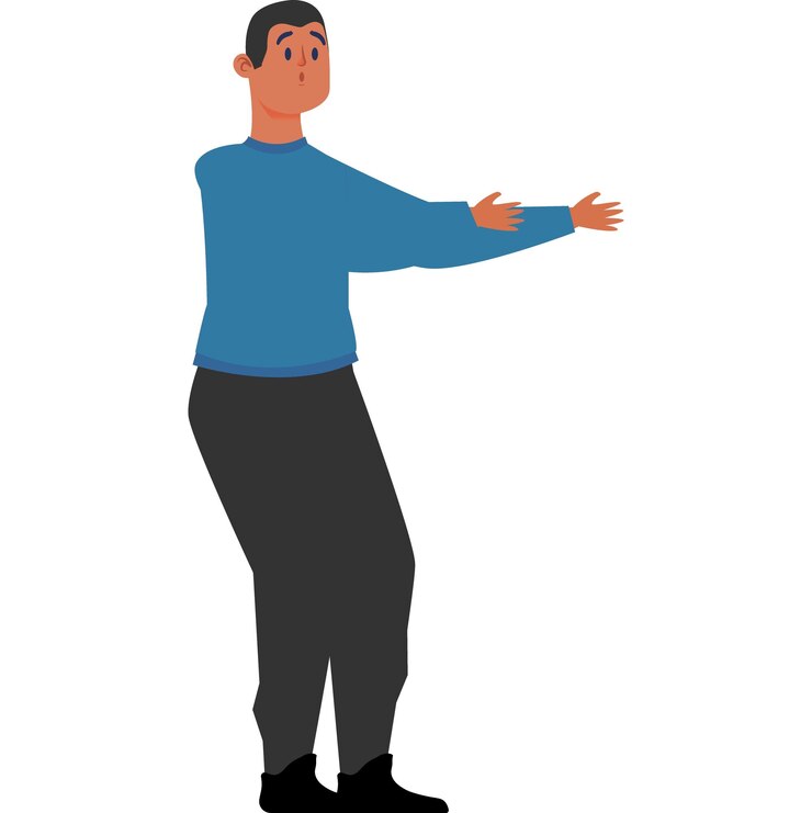 Vector un hombre con los brazos extendidos hacia el lado