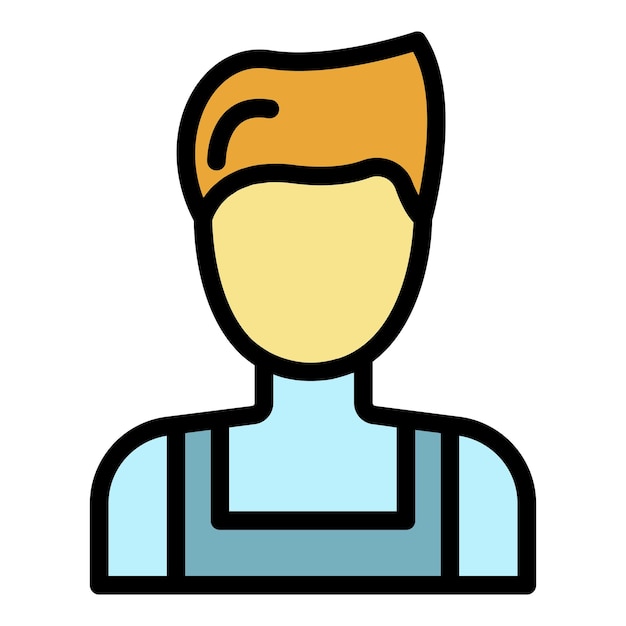 Hombre cafetera icono Contorno hombre cafetera vector icono color plano aislado