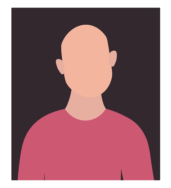 Un hombre calvo con una camisa rosa Fondo gris