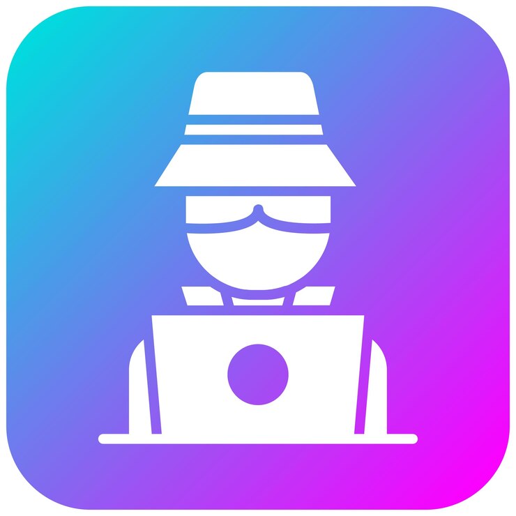 Vector un hombre con una cámara y una foto de un hombre con bigote