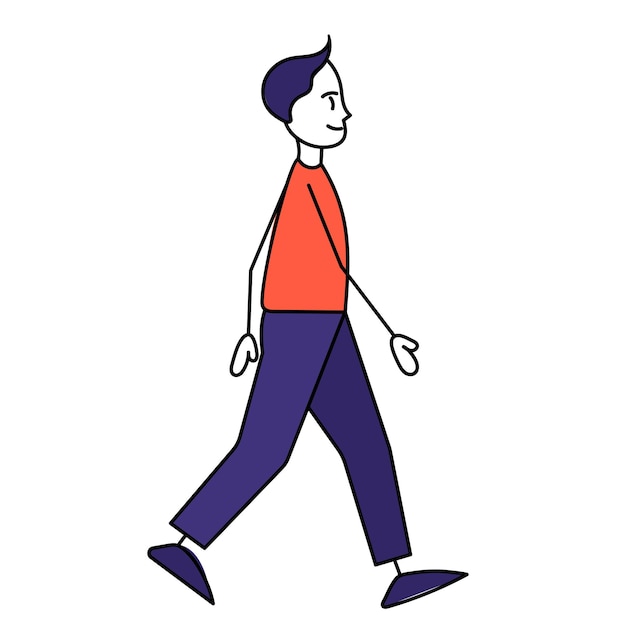 hombre caminando vector de figura simple