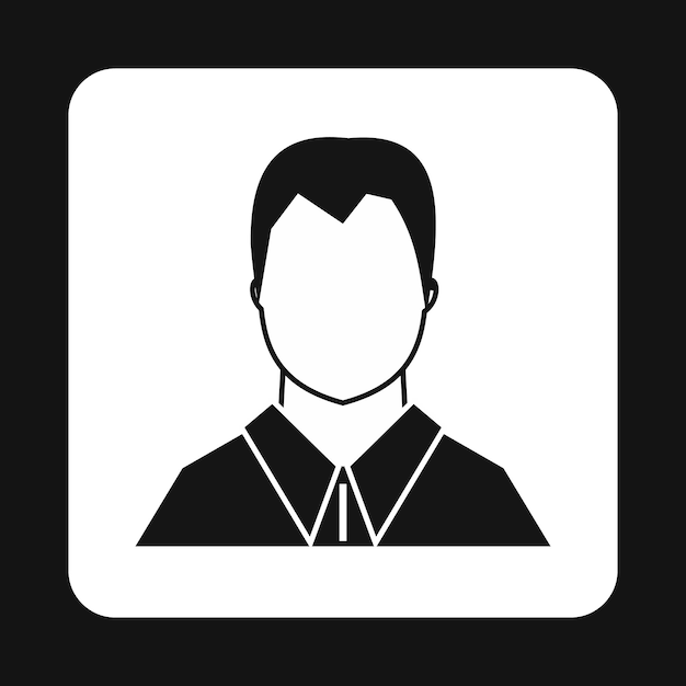 Hombre con camisa icono avatar en estilo simple aislado en fondo blanco Símbolo de la gente