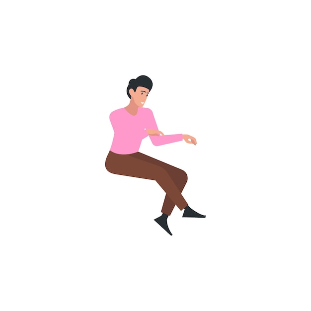 un hombre con una camisa rosa está bailando en la calle
