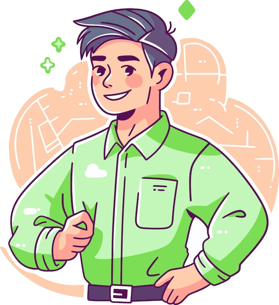 un hombre con una camisa verde que dice im a en él