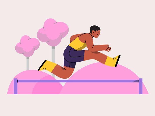 un hombre en una carrera está corriendo en una pista
