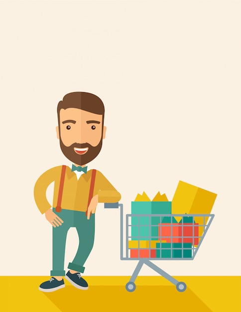 Hombre con carro de compras