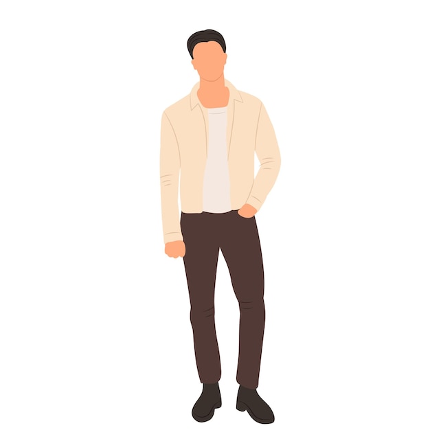 Vector hombre chico en estilo plano