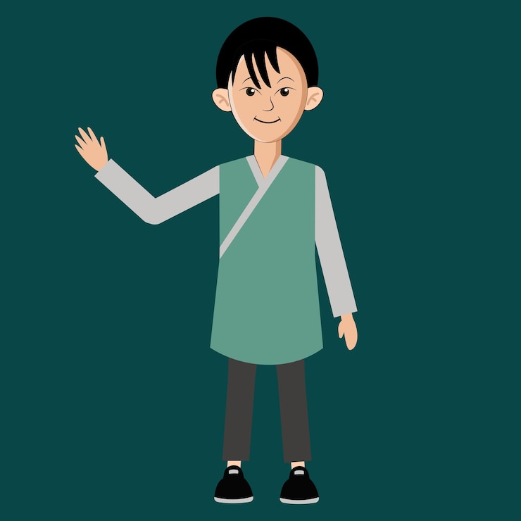 Vector hombre chino